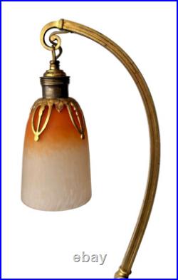 Schneider Pied Bronze Charles Ranc Lampe De Table Pate De Verre Art Nouveau