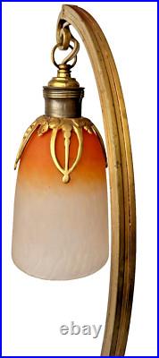 Schneider Pied Bronze Charles Ranc Lampe De Table Pate De Verre Art Nouveau