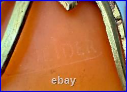 Schneider Pied Bronze Charles Ranc Lampe De Table Pate De Verre Art Nouveau