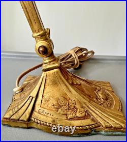 Schneider Pied Bronze Charles Ranc Lampe De Table Pate De Verre Art Nouveau