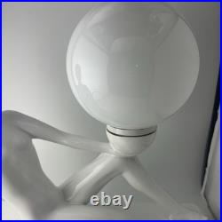 Sublime Lampe Vintage en Céramique et Opaline Design Femme Nue 1970s Art Déco