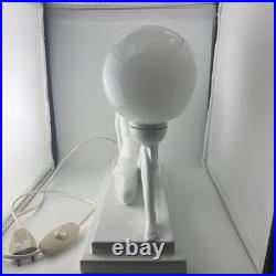 Sublime Lampe Vintage en Céramique et Opaline Design Femme Nue 1970s Art Déco