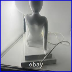 Sublime Lampe Vintage en Céramique et Opaline Design Femme Nue 1970s Art Déco