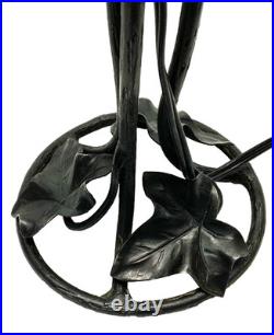 Superbe LAMPE CHAMPIGNON art-déco fer forgé tulipe pâte de verre