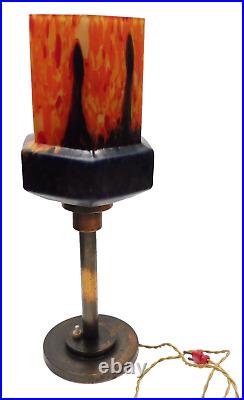 Superbe LAMPE art-déco vers1930 tulipe pâte de verre