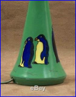 Superbe Lampe Art Deco Decor De Pingouins Henri Delcourt Boulogne Sur Mer