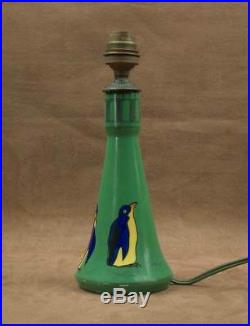 Superbe Lampe Art Deco Decor De Pingouins Henri Delcourt Boulogne Sur Mer