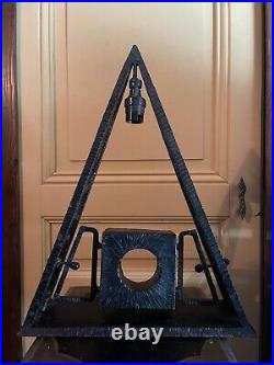 Superbe Lampe pyramide de salon Art Deco fer forgé
