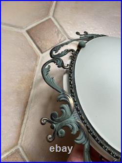 Superbe Plafonnier Style Art Déco, Bronze Laiton Cuivre Lampe Applique 37