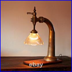Superbe Tireuse à Bière ART DÉCO montée en lampe Verre HOLOPHANE hyper déco