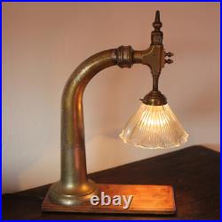 Superbe Tireuse à Bière ART DÉCO montée en lampe Verre HOLOPHANE hyper déco