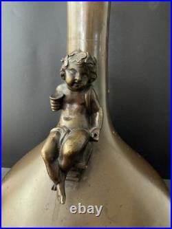 Superbe lampe-vase en bronze, Art déco / Art nouveau, XIXe siècle