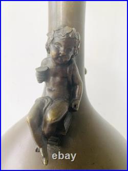 Superbe lampe-vase en bronze, Art déco / Art nouveau, XIXe siècle