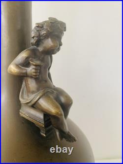 Superbe lampe-vase en bronze, Art déco / Art nouveau, XIXe siècle