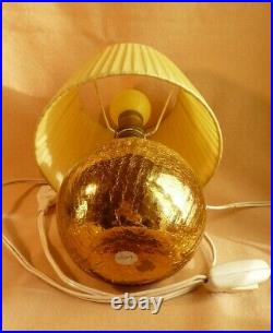 Superbe petite lampe boule art deco vintage en verre craquelé mercurisé