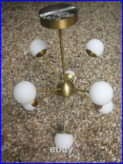 Suspension Spoutnik laiton opaline style art déco/plafonnier design lustre lampe