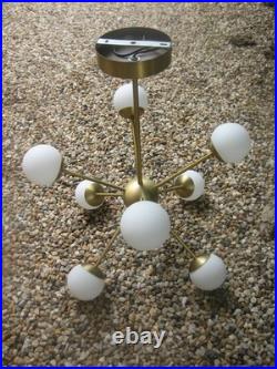 Suspension Spoutnik laiton opaline style art déco/plafonnier design lustre lampe