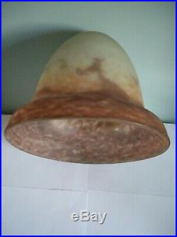 Suspension lustre chapeau de lampe verre marmoréen Muller Frères Lunéville