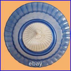 Suspension lustre lampe art déco décor style empire verre bleue blanc antiquité