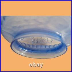 Suspension lustre lampe art déco décor style empire verre bleue blanc antiquité