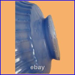 Suspension lustre lampe art déco décor style empire verre bleue blanc antiquité