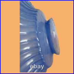 Suspension lustre lampe art déco décor style empire verre bleue blanc antiquité