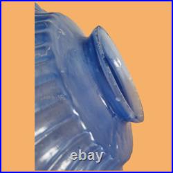 Suspension lustre lampe art déco décor style empire verre bleue blanc antiquité