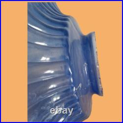 Suspension lustre lampe art déco décor style empire verre bleue blanc antiquité