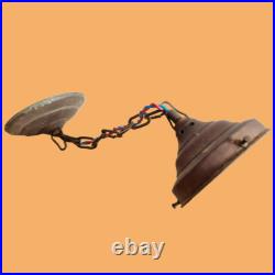 Suspension lustre lampe art déco décor style empire verre bleue blanc antiquité