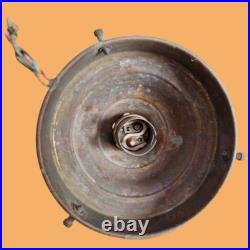 Suspension lustre lampe art déco décor style empire verre bleue blanc antiquité