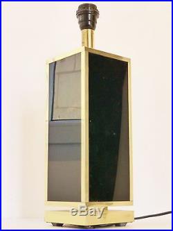 TRES CHIC LAMPE D'AMBIANCE MIROIR NOIR & DORE 1970 VINTAGE DESIGN 70's 70S LAMP