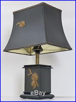 TRES CHIC LAMPE D'AMBIANCE NOIRE A LA ROSE 1970 VINTAGE DESIGN 70's 70S LAMP