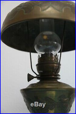 TRES GRANDE LAMPE 60 cm PARISIENNE A CABOCHON ART NOUVEAU MATADOR