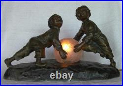 Thomas François Cartier lampe art déco en régule