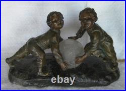 Thomas François Cartier lampe art déco en régule