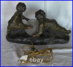 Thomas François Cartier lampe art déco en régule