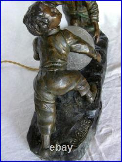 Thomas François Cartier lampe art déco en régule