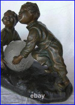 Thomas François Cartier lampe art déco en régule