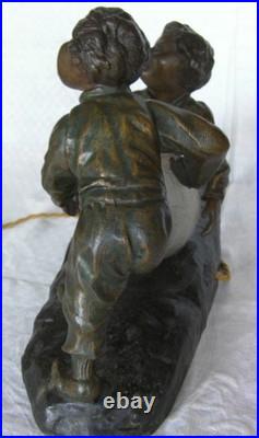 Thomas François Cartier lampe art déco en régule