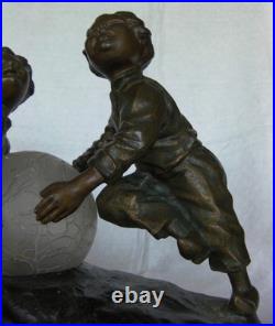 Thomas François Cartier lampe art déco en régule