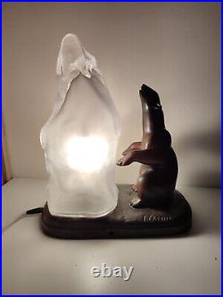 Thomas François Cartier, lampe, veilleuse Ours polaire Art-Déco