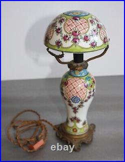 Tres Belle Lampe Epoque Art Deco Porcelaine Desvres Gabriel Fourmaintreaux