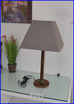 Trés belle lampe bois laiton art deco style mazda unilux cosy