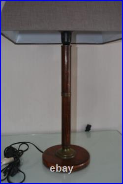 Trés belle lampe bois laiton art deco style mazda unilux cosy