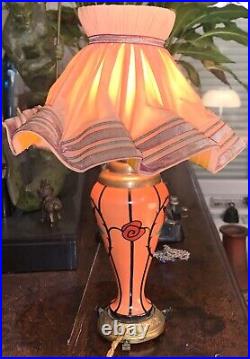 Très belle lampe de chevet art déco 1920's porcelaine style Alfred Renoleau