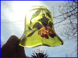 Tulipe en verre pour lampe à pétrole décor fleurs