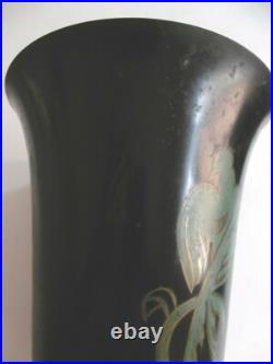 VASQUE LAMPE Art Déco métal Perruche Oiseau paradis Vintage