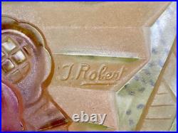 VASQUE signe J. ROBERT LAMPE, LUSTRE art nouveau art déco Dlg de SÜE et MARE