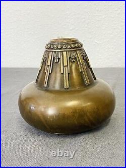 Vase Art Deco Bronze Pied De Lampe