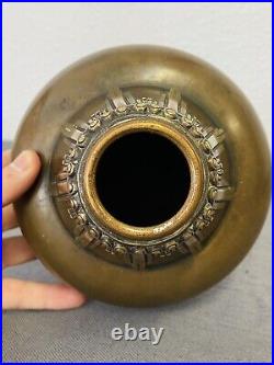 Vase Art Deco Bronze Pied De Lampe